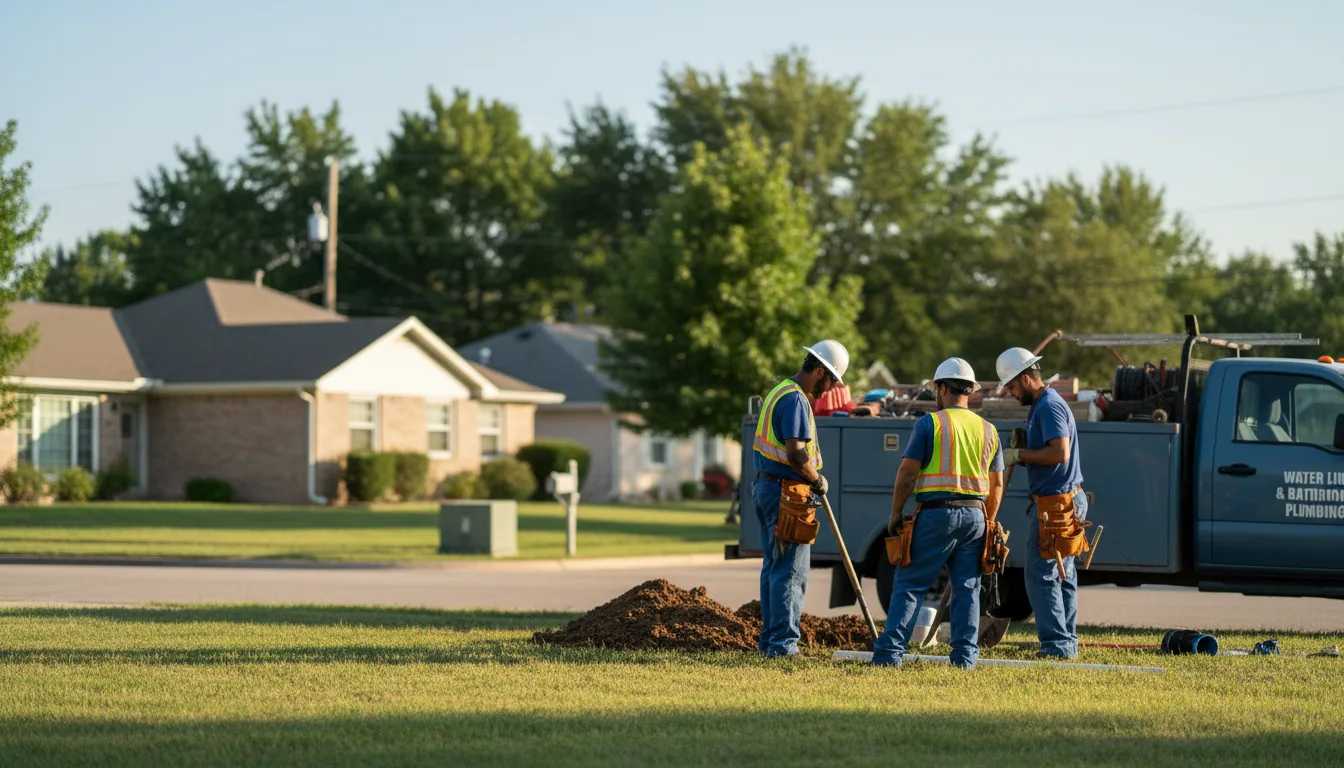 Residential water line and bathroom plumbing service in Triangle, VA